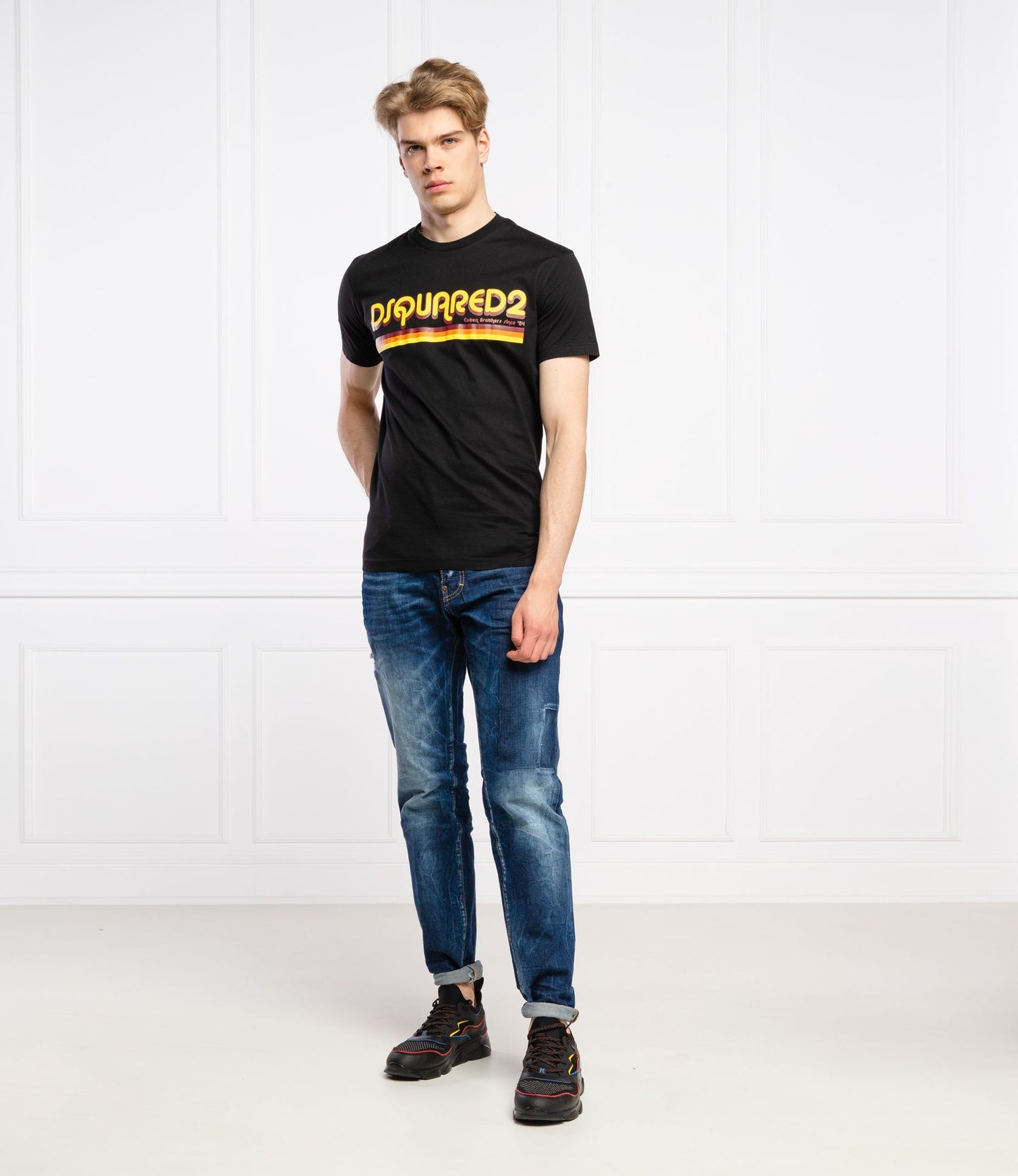 Elegant Cotton Print Tee for Him