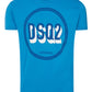 Blue Cotton Crewneck Logo Tee