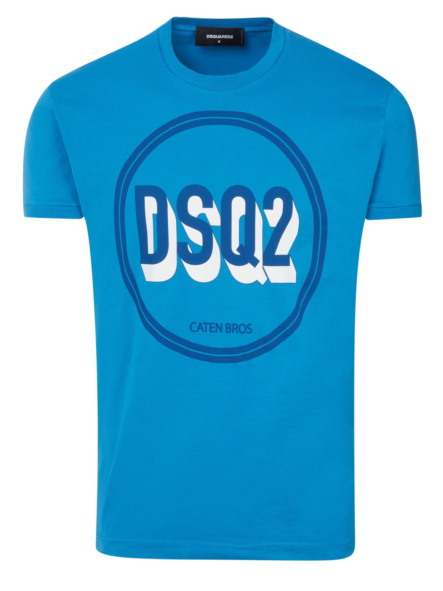 Blue Cotton Crewneck Logo Tee