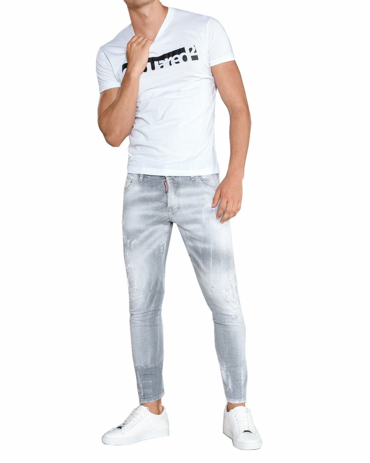 Elegant White Cotton Crewneck Tee