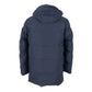 Sleek Blue Men's Jacket with Removable Hood