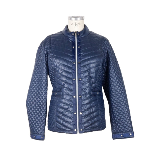 Elegant Blue Zippered Jacket for Women