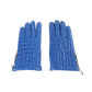 Elegant Lambskin Leather Gloves in Captivating Blue