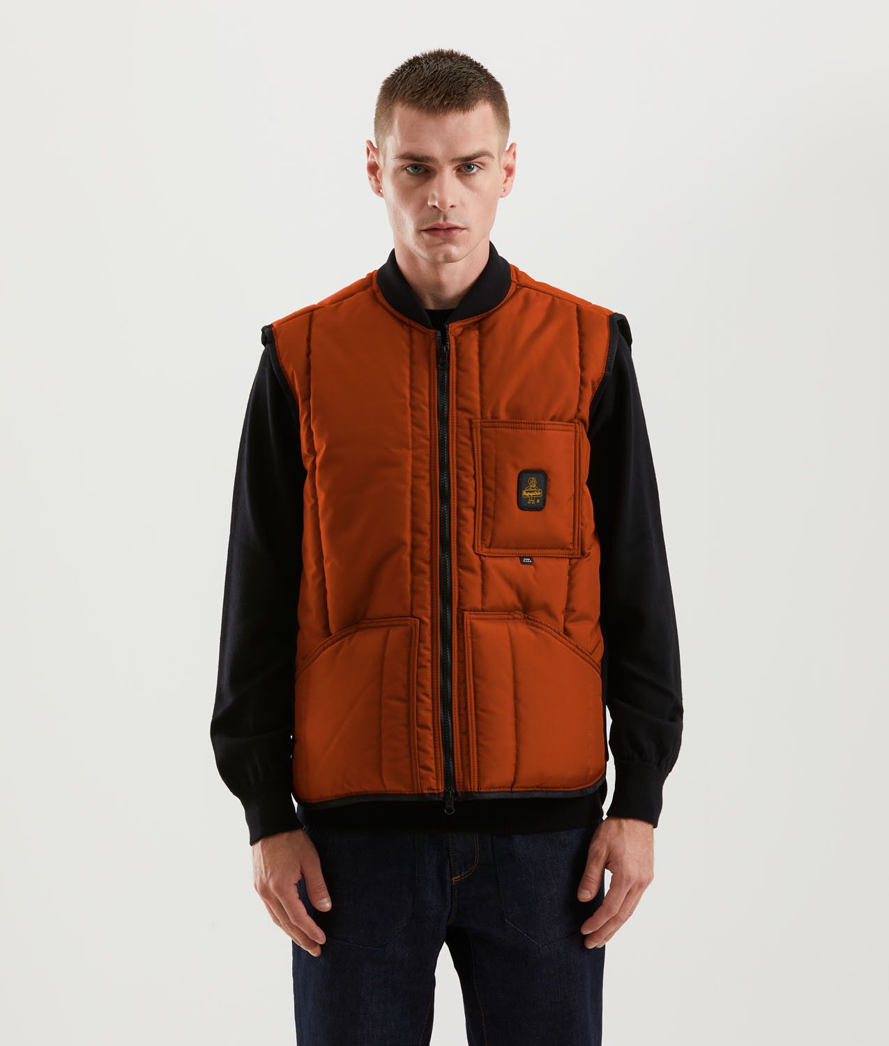 Vintage-Inspired High-Tech Orange Gilet