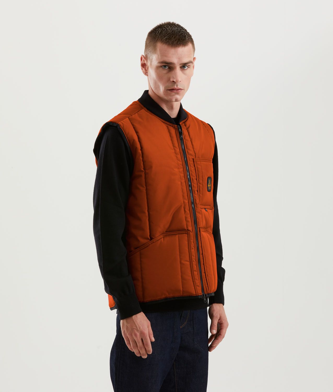 Vintage-Inspired High-Tech Orange Gilet