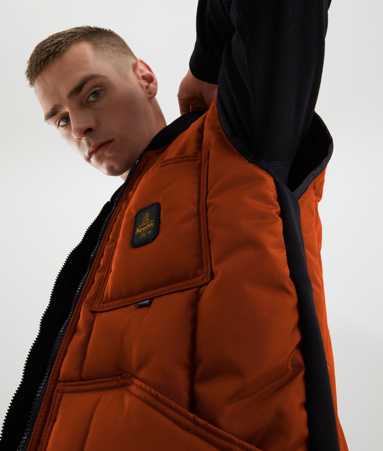 Vintage-Inspired High-Tech Orange Gilet