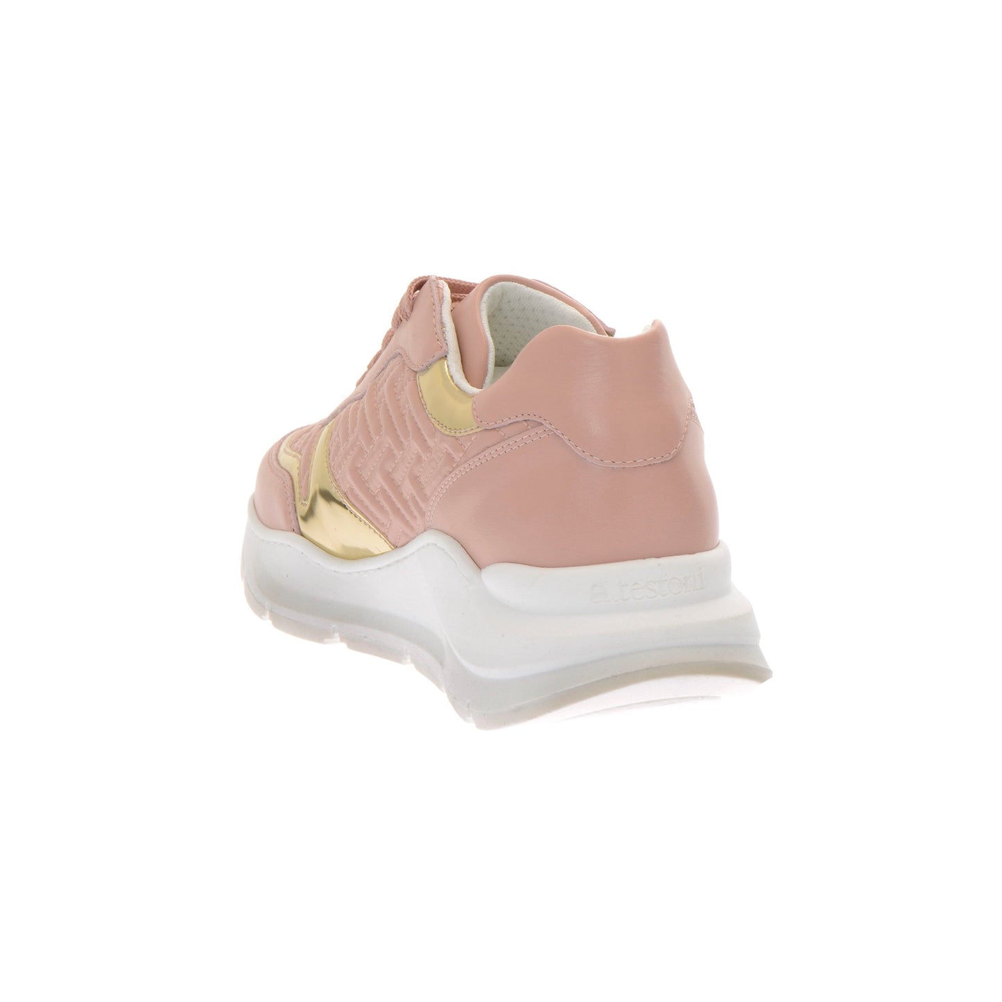 Elegant Calfskin Women's Sneakers with Gold Accents