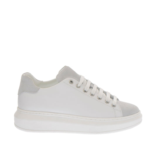 Chic Leather-Trimmed White Sneakers