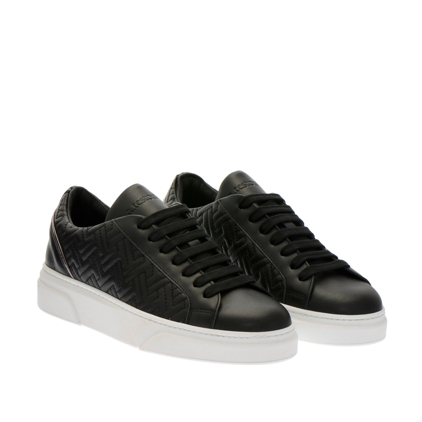 Elegant Black Leather Sneakers