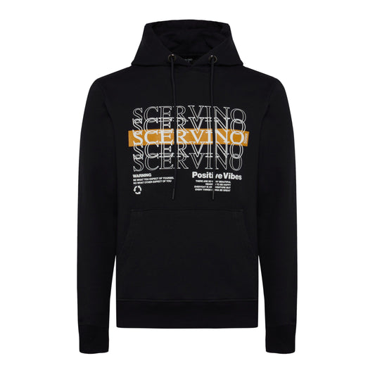 Chic Hooded Cotton Jacket - Timeless Black Elegance