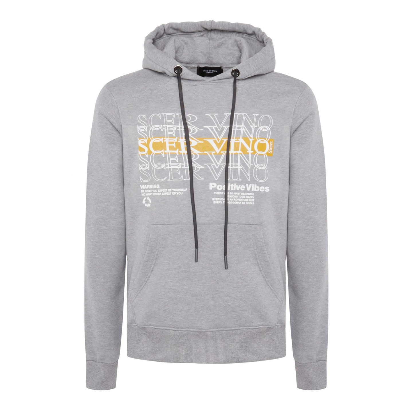 Sleek Gray Cotton Hooded Jacket