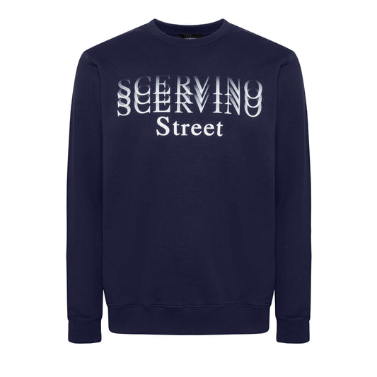 Elegant Blue Cotton Sweater