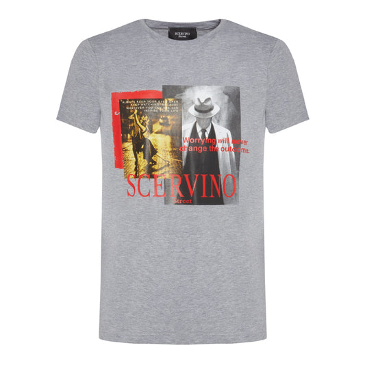 Elegant Gray Cotton Blend T-Shirt