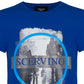 Electric Blue Logo Cotton T-Shirt