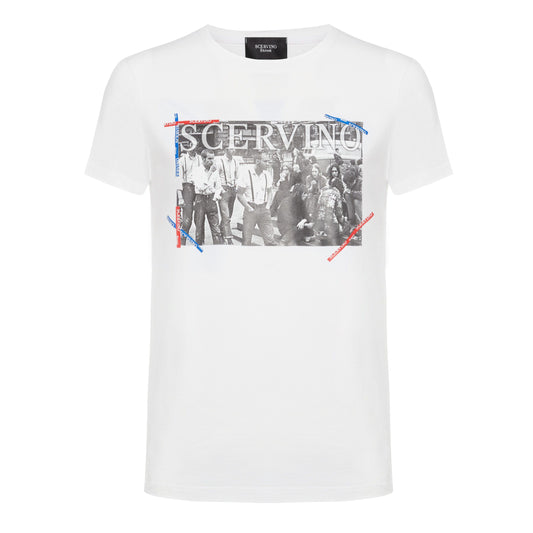 Elegant White Cotton Logo Tee