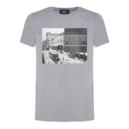 Elegant Gray Cotton Blend T-Shirt