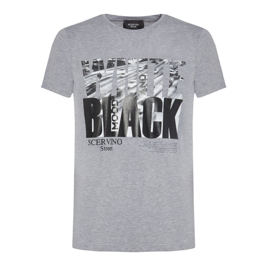 Elegant Grey Cotton Blend T-Shirt