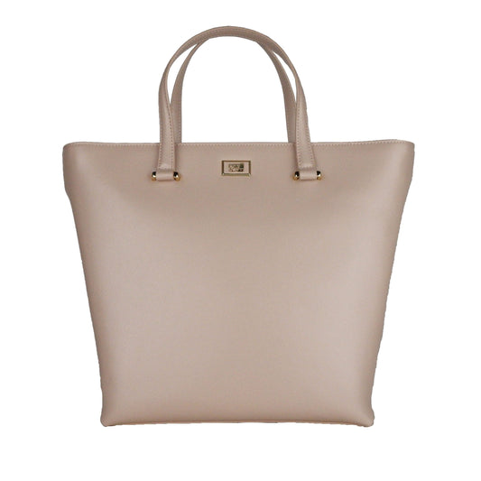 Elegant Nude Toned Calfskin Handbag