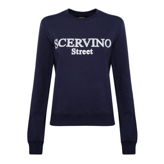 Glittered Logo Cotton Blend Sweatshirt