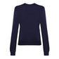 Elegant Blue Strass Logo Sweatshirt