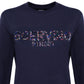 Elegant Blue Strass Logo Sweatshirt