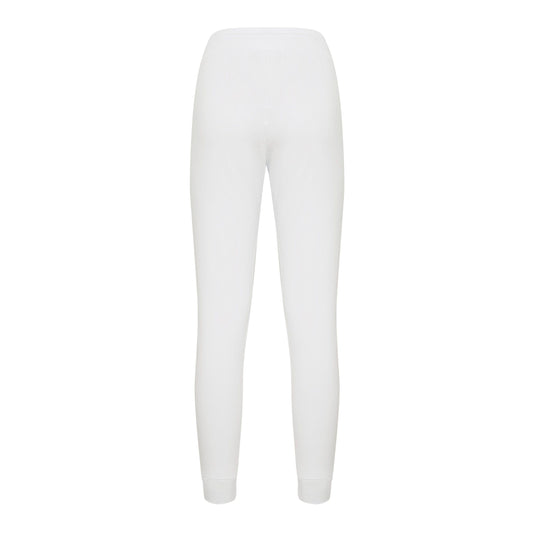 Chic White Stretch Cotton Trousers