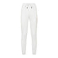 Elegant White Stretch Trousers with Strass Logo