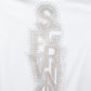Elegant White Hooded Sweatshirt with Strass Logo