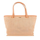 Chic Perforated Light Brown Leather Handbag