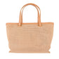 Chic Perforated Light Brown Leather Handbag