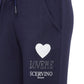Elegant Stretch Cotton Trousers with Strass Logo