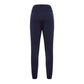 Elegant Blue Stretch Trousers with Strass Logo