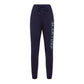 Elegant Blue Stretch Trousers with Strass Logo