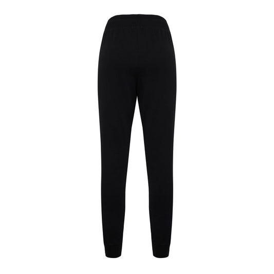 Chic Black Stretch Trousers with Strass Logo