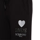 Chic Black Stretch Trousers with Strass Logo