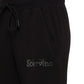 Chic Strass Logo Black Stretch Trousers
