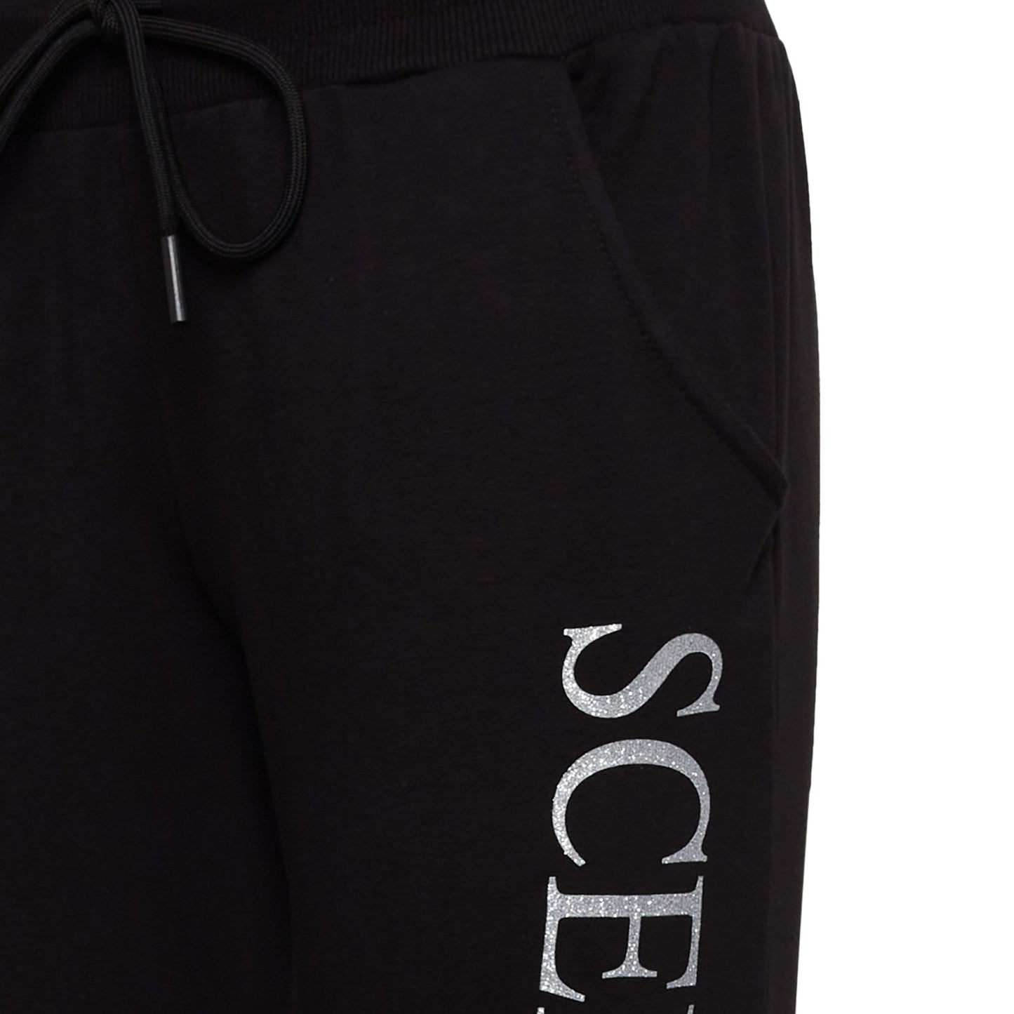 Glitter Logo Stretch Cotton Trousers