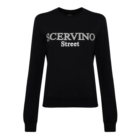 Glittered Logo Cotton Sweatshirt