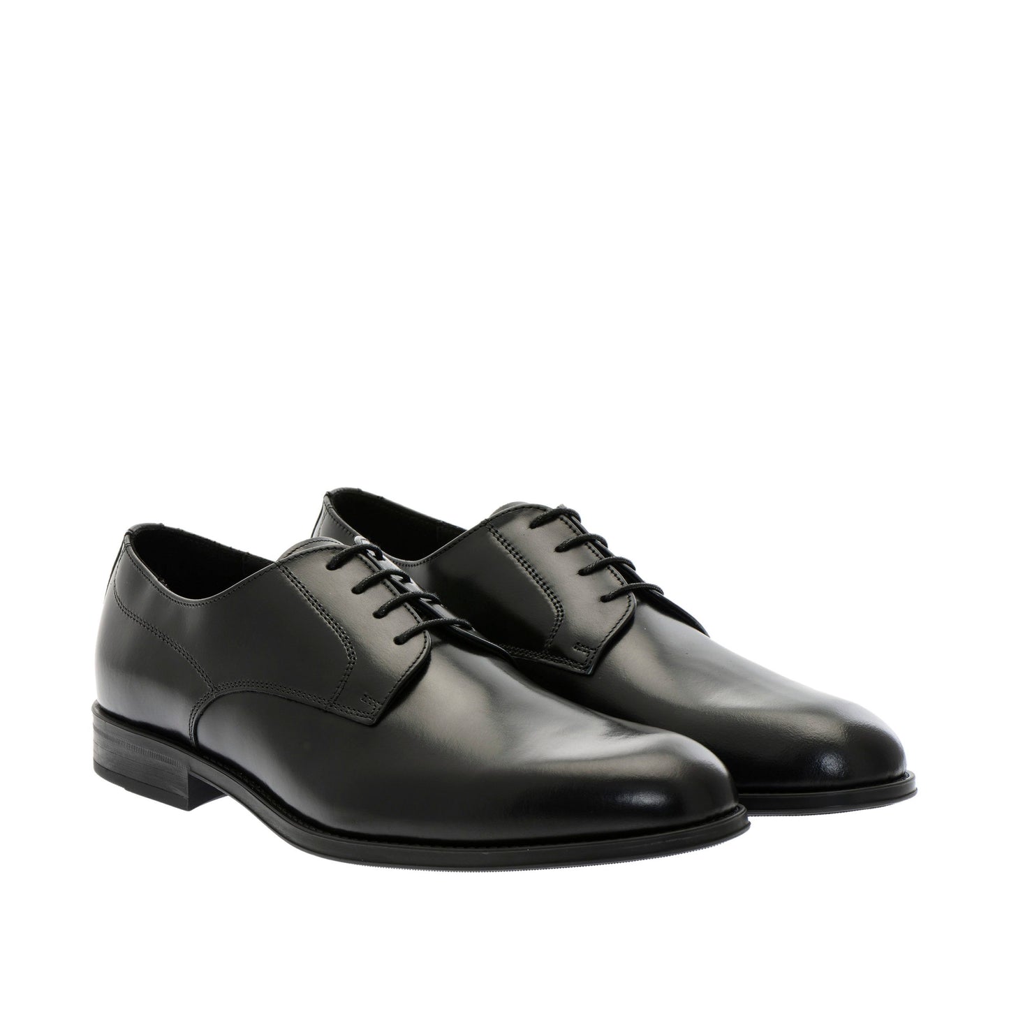 Elegant Black Leather Derby Shoes