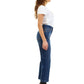 Chic Blue Denim with Signature White Patch