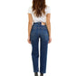 Chic Blue Denim with Signature White Patch