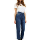 Chic Blue Denim with Signature White Patch