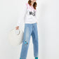 Chic Pink Round-Neck Sweatshirt