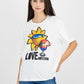 Chic Logo Cotton Tee in Elegant White