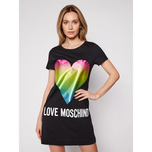 Chic Heart Print Cotton Dress