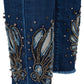 Enchanting Slim Fit Blue Denim with Handmade Strass