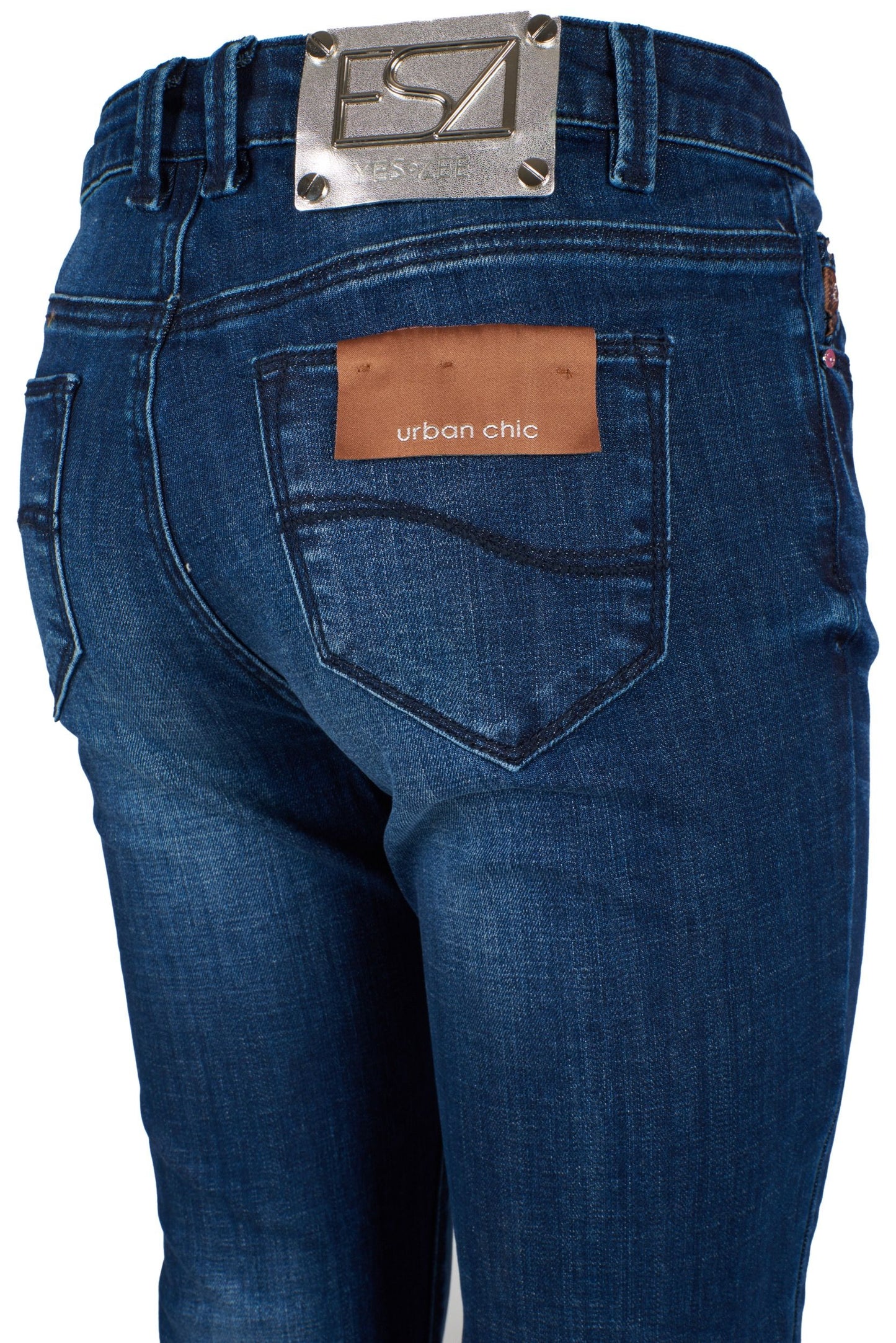 Enchanting Slim Fit Blue Denim with Handmade Strass