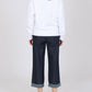 Chic Blue Cotton Trousers with Turn-Up Cuff
