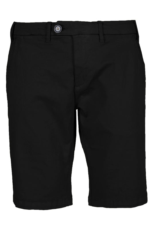 Sleek Black Cotton Blend Shorts