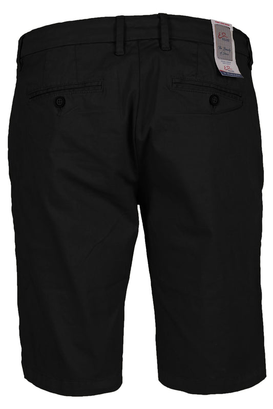 Sleek Black Cotton Blend Shorts